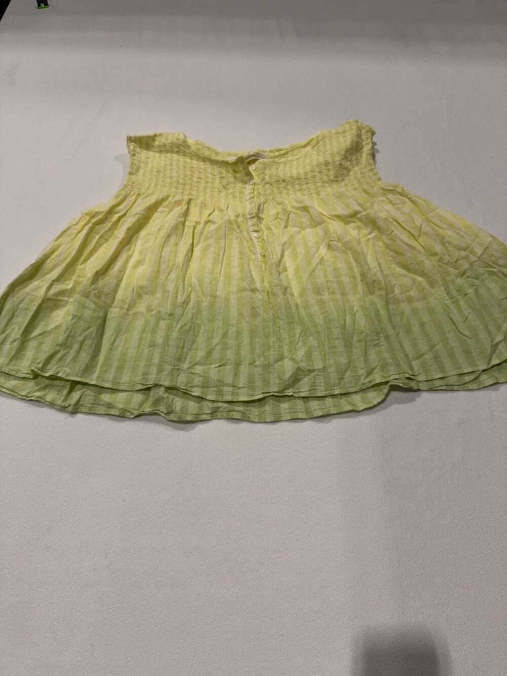 We The Free Yellow Striped Smocked Button-Front Top Size Small